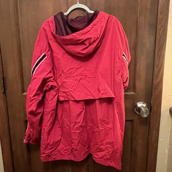 Vintage 90s Nike Windbreaker Jacket Red XL Silver Swoosh Sleeve Tape 1998 VTG - Picture 7 of 10